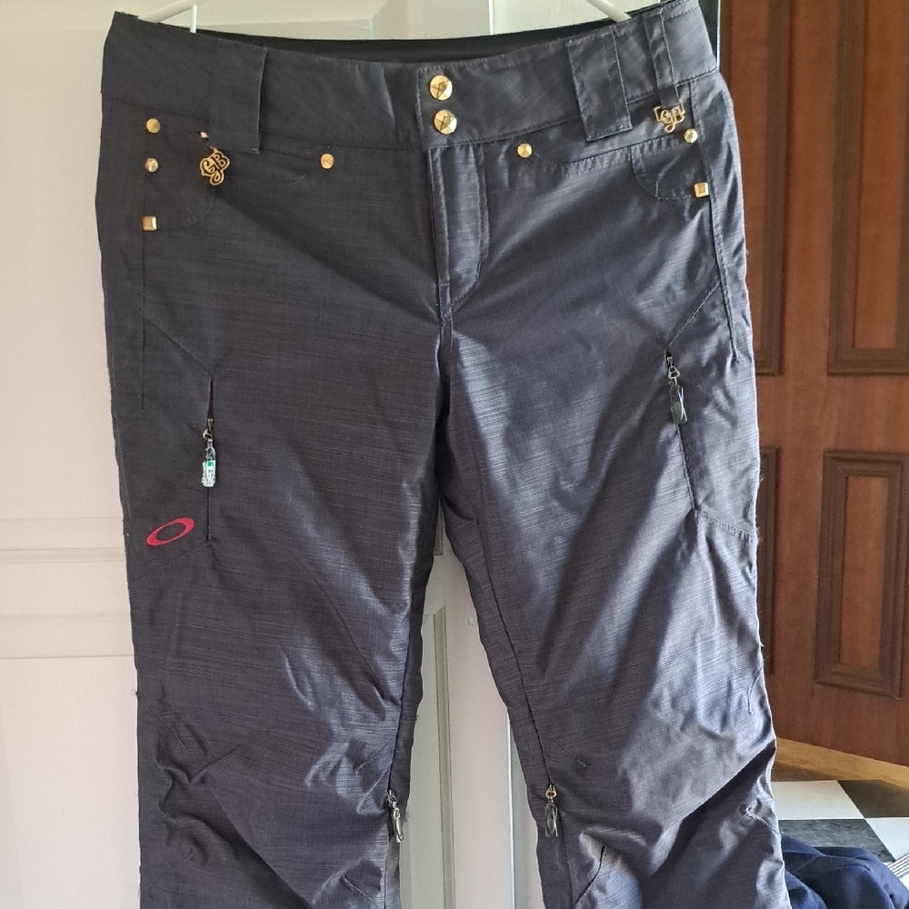 Oakley Women's Charcoal Pants with Gold Details
